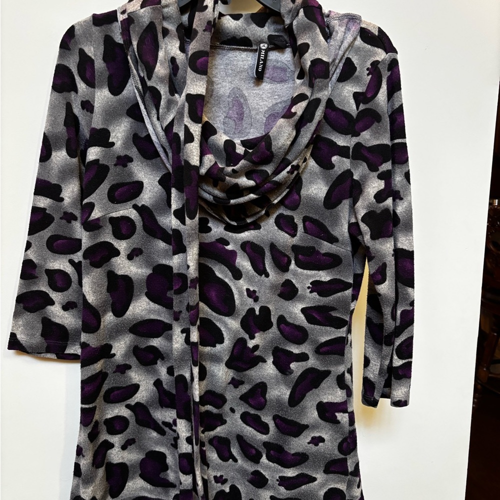 Milano Purple and Gray Patterned Top